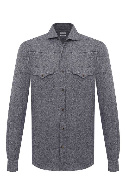 Рубашка изо льна и хлопка Brunello Cucinelli MW835B2289 фото 1