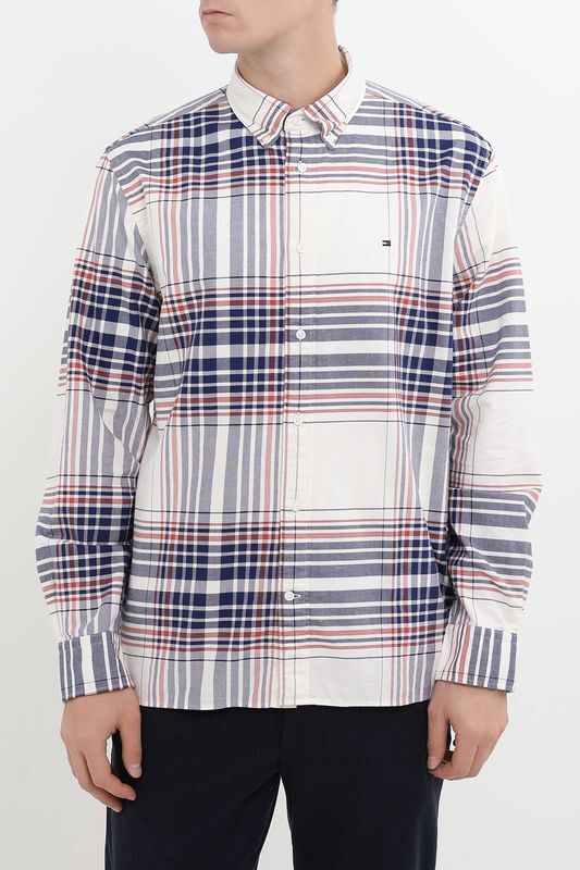 Рубашка хлопковая в клетку Tommy Hilfiger фото 1