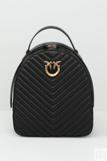 Рюкзак кожаный стеганый с логотипом Love Click Pinko