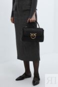 Сумка сэтчел кожаная стеганая Love Lady Pinko фото 2