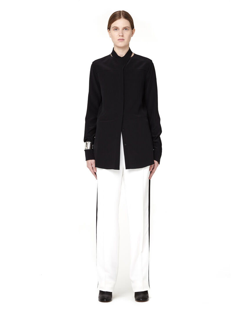 Широкие белые брюки с лампасами Haider Ackermann