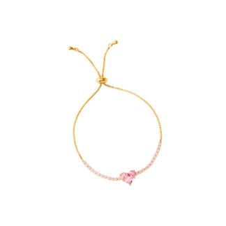 Браслет Broken Frozen Pink Heart Bracelet - Gold DÉJÀ VU
