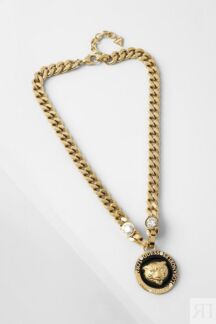 Колье-цепь с кристаллами и подвеской Guess