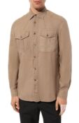 Рубашка изо льна и хлопка Brunello Cucinelli MD6980696P фото 3
