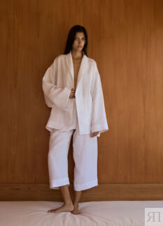 Костюм Kyoto изо льна: кимоно + кюлоты - S-M (под отшив 14 дней) - White