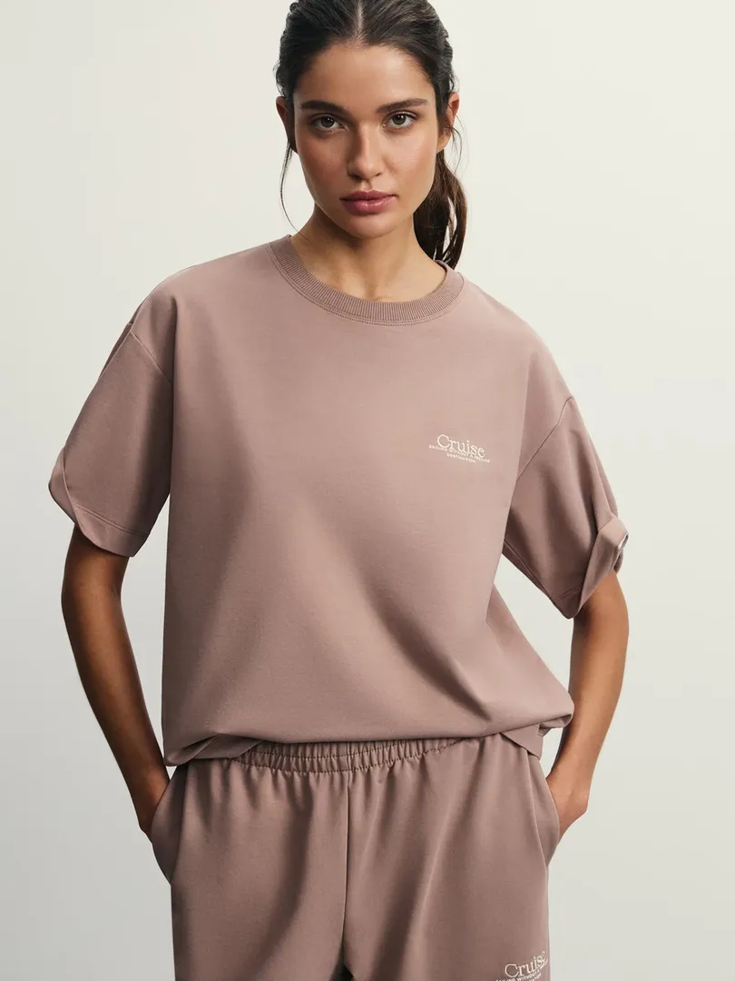 Футболка из футера с принтом Zarina ZR2505013401-66 фото 1