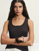 Топ в рубчик на пуговицах Zarina ZR2505013408-27 фото 1