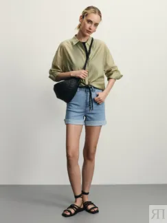 Джинсовые шорты mom fit Zarina