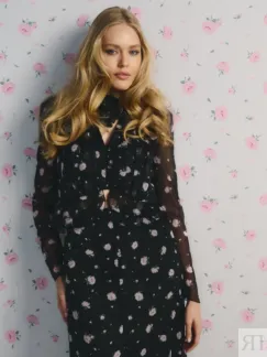Блузка из жатого шифона с воланами Zarina
