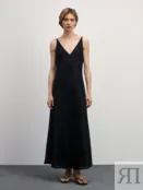 Платье миди изо льна с завязками Zarina 4327050550-50 фото 4