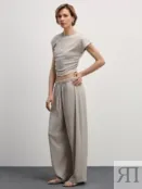 Топ из рельефной ткани со сборками Zarina 4327204304-63 фото 2