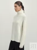 Джемпер фактурной вязки с воротником Zarina 4420648848-2 фото 4