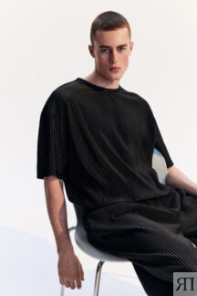 Футболка oversize из ткани в рубчик befree