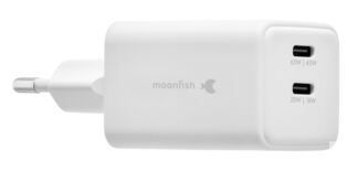 Сетевое зарядное устройство moonfish 2 USB-C, GaN, PD, 65 Вт, белый Питание