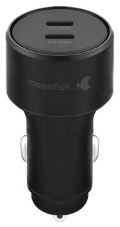 Автомобильное зарядное устройство moonfish 2хUSB-C, PD, 40 Вт, черный Питан