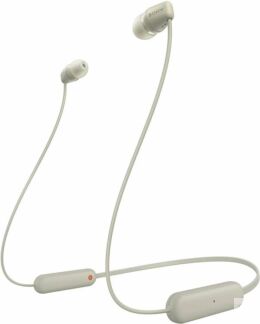 Беспроводные наушники Sony WI-C100, бежевый Наушники Sony Беспроводные науш