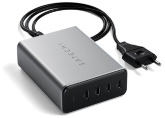 Сетевое зарядное устройство Satechi 4хUSB-C, PD, GaN, 165Вт, серый космос П