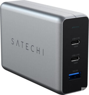 Сетевое зарядное устройство Satechi Compact Charger 2хUSB-C 100Вт + USB-A 1