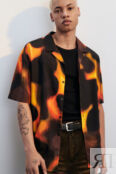 Рубашка oversize с огненным принтом befree 4680704802627 фото 2