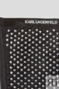 Кожаные перчатки без пальцев со стразами Karl Lagerfeld фото 5