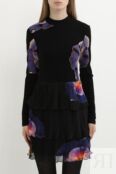 Платье трикотажное с плиссированной юбкой из воланов Desigual фото 1
