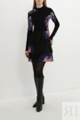 Платье трикотажное с плиссированной юбкой из воланов Desigual фото 2