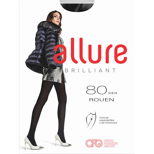 ALLURE Колготки женские 80 ден микрофибра Rouen nero