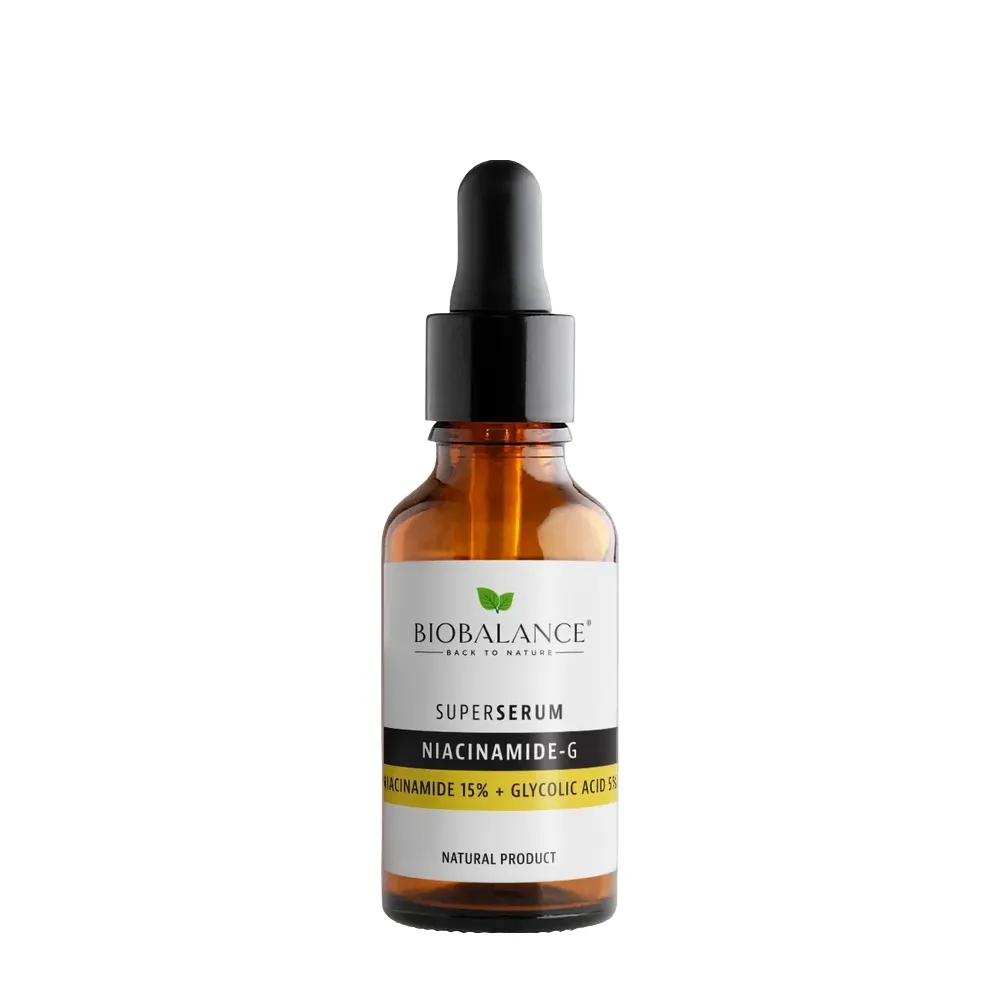 BIOBALANCE Сыворотка для лица с ниацинамидом 15% + гликолевой кислотой 5% /
