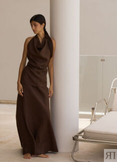 Топ Lotus изо льна - Onesize - Brown