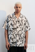 Рубашка oversize с принтом-граффити befree 4680704802276 фото 3