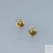 Серьги из жёлтого золота с выращенными бриллиантами e0312ps04164400 ЭПЛ Дай 8700001030540 фото 4