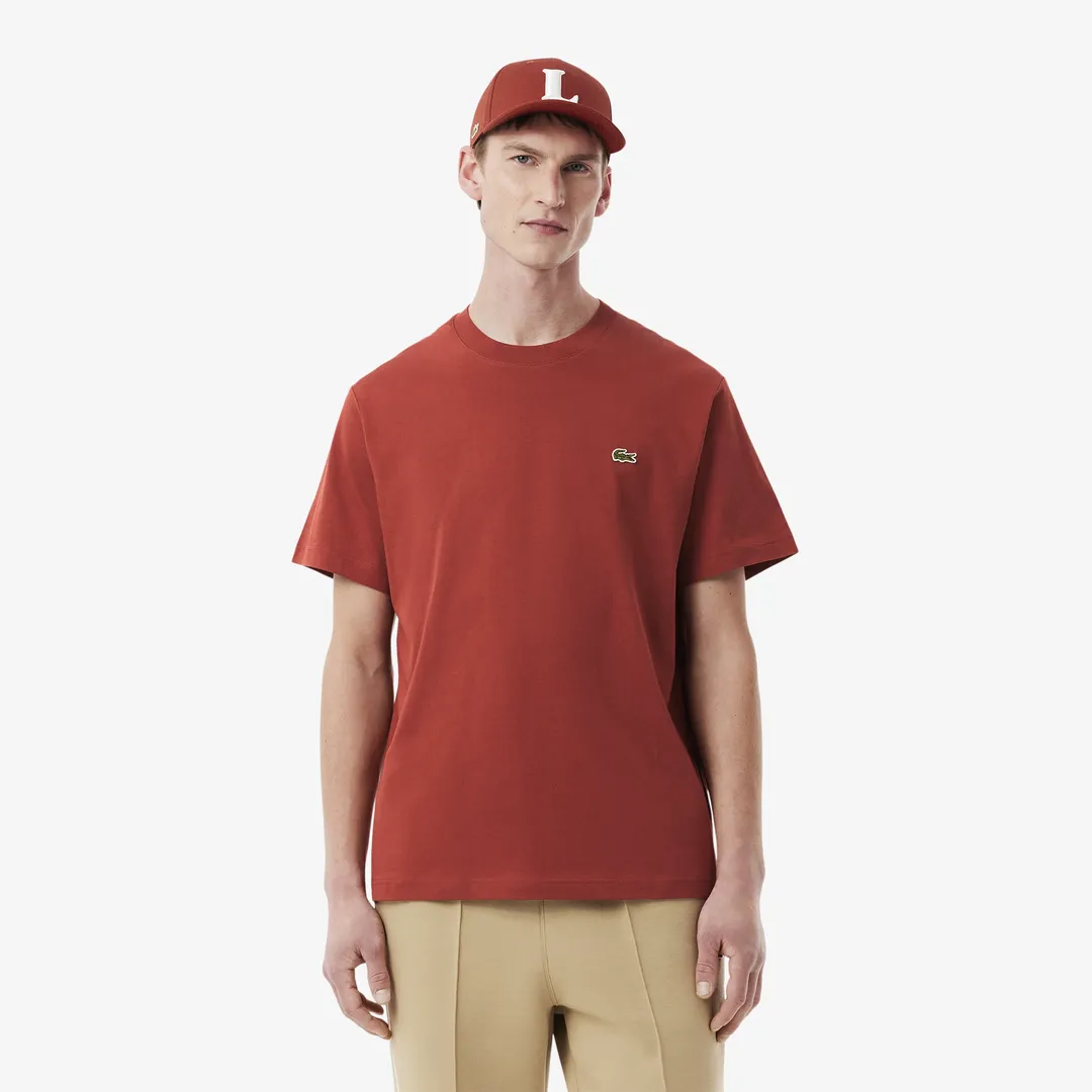 Мужская хлопковая футболка Lacoste с коротким рукавом фото 1