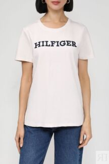 Хлопковая футболка с логотипом бренда Tommy Hilfiger