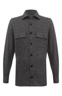 Рубашка из шерсти и шелка Kiton