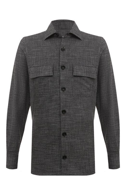 Рубашка из шерсти и шелка Kiton UMC016K0643C фото 1