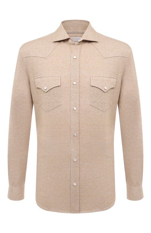 Рубашка изо льна и хлопка Brunello Cucinelli MW835B2289 фото 1