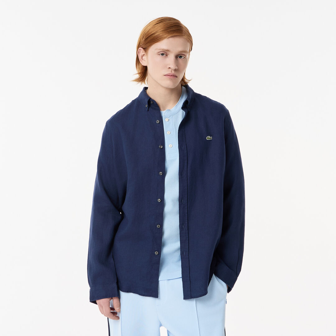 Мужская льнаная рубашка Lacoste фото 1