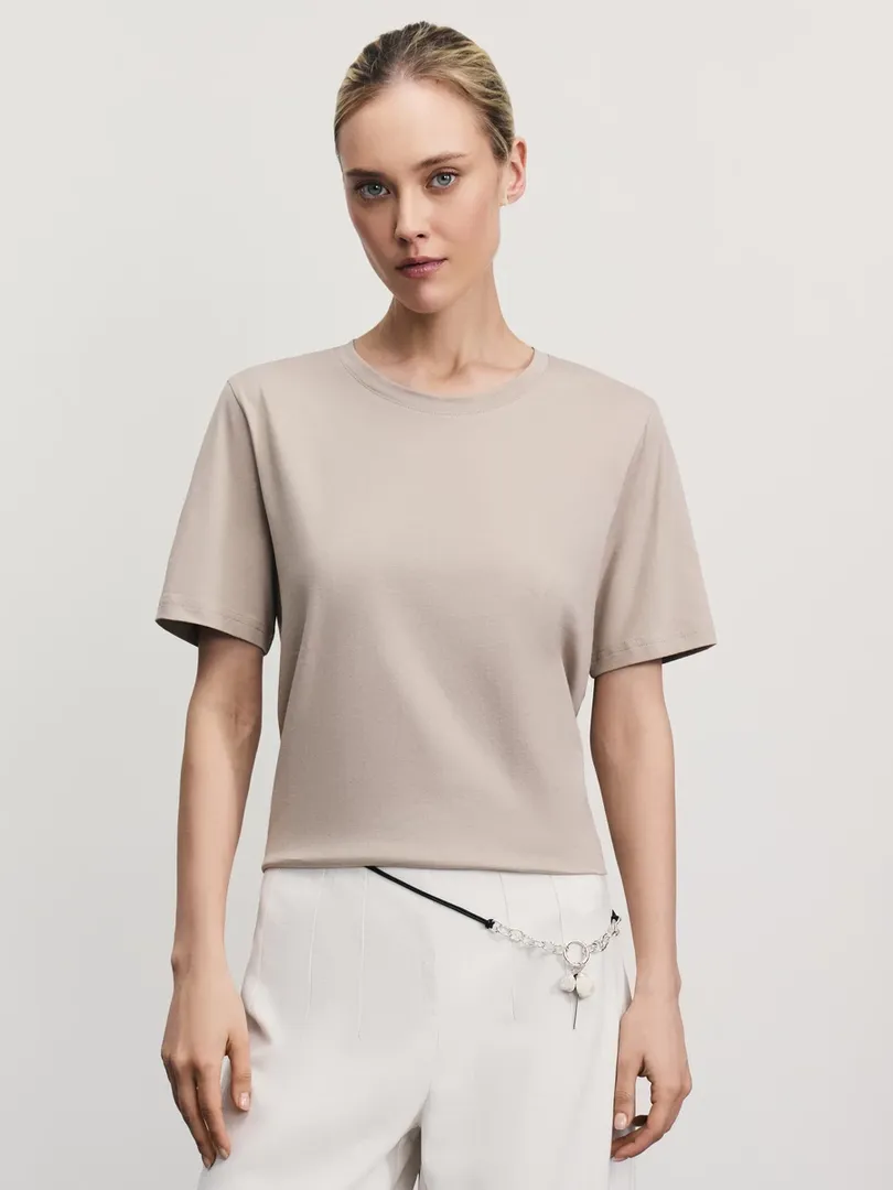 Базовая футболка из хлопка Zarina W_REGULAR11-63 фото 1
