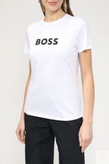 Хлопковая футболка с логотипом бренда BOSS