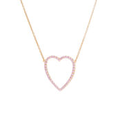 Колье Gold Heart Necklace – Pink VIVA LA VIKA фото 1