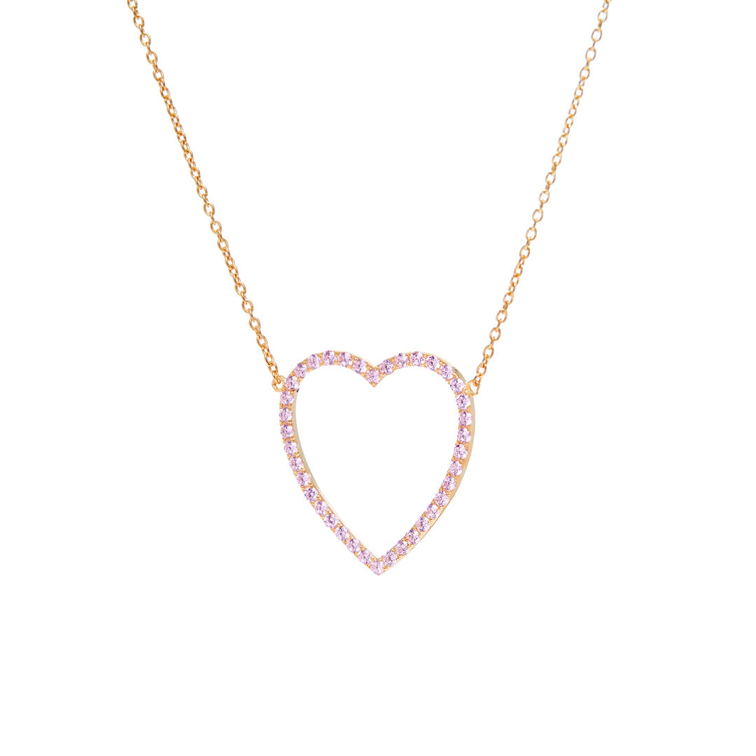 Колье Gold Heart Necklace – Pink VIVA LA VIKA фото 1
