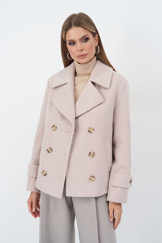 Пальто шерстяное двубортное укороченного кроя ElectraStyle фото 1