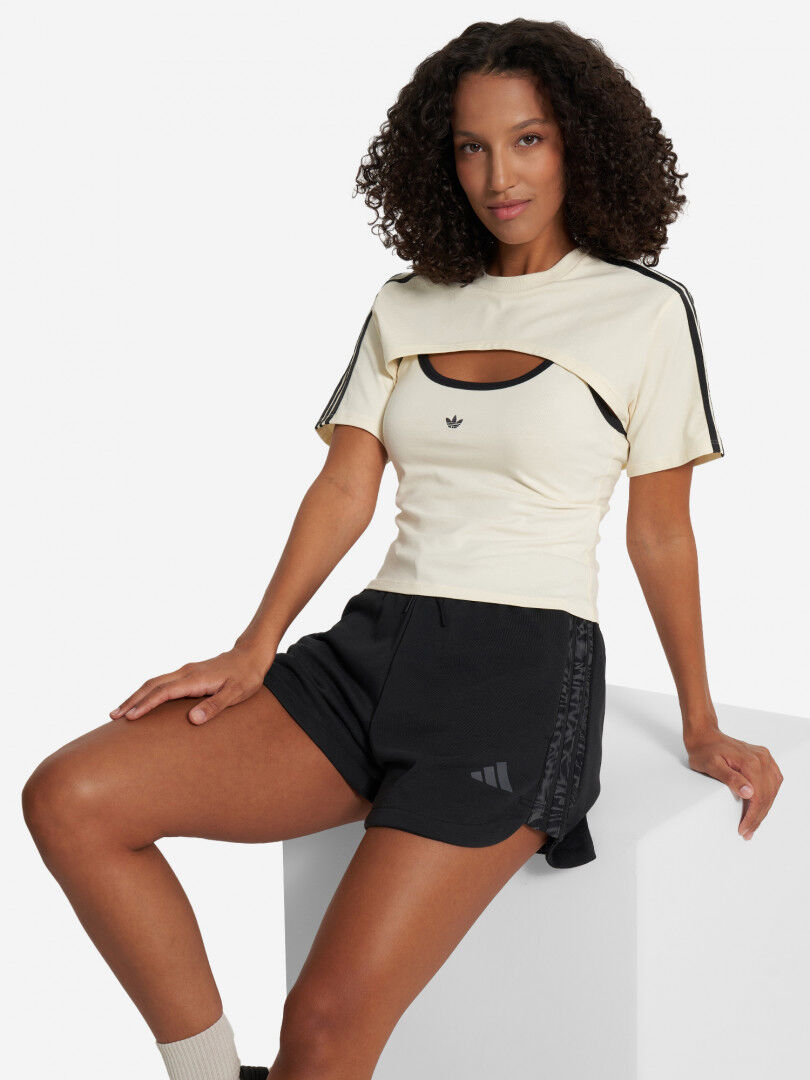 Футболка женская adidas, Бежевый JJ3090A01-. фото 1