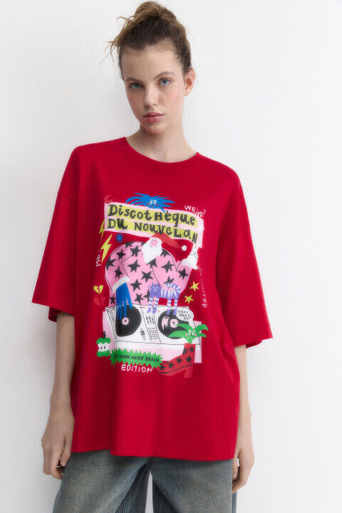 Футболка oversize с новогодним принтом befree 4680704183504 фото 1