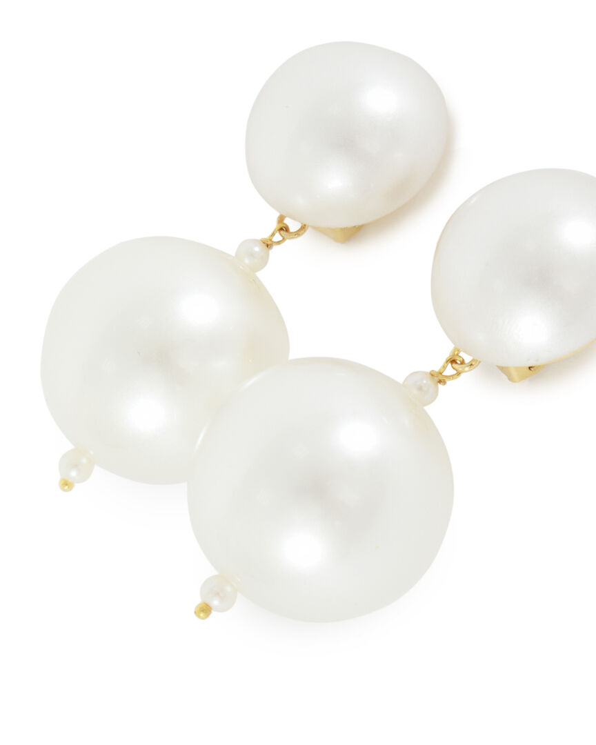 Серьги COSMO SMALL белый+золотой UNI