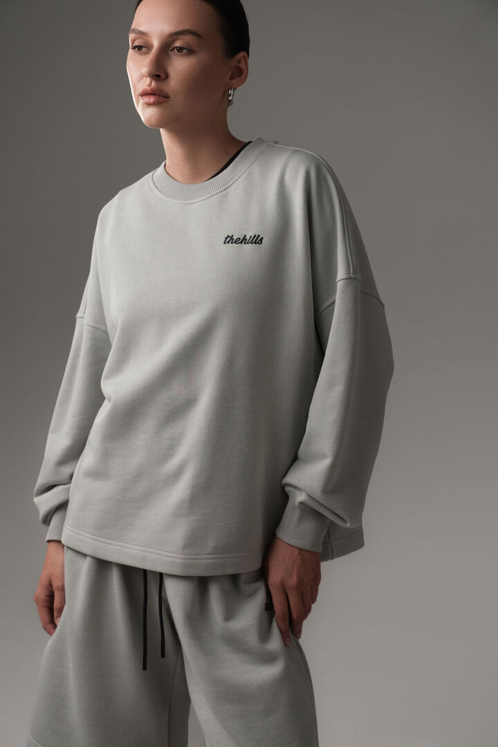 Свитшот женский хлопковый серый The Hills