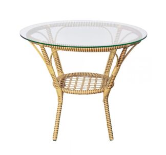 Стол Bali (Бали) из искусственного ротанга 90x74, слоновая кость Garden sto