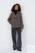 Пальто шерстяное двубортное укороченного кроя ElectraStyle фото 1