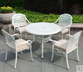 Комплект мебели из литого алюминия GERA 4 White Кит маркет