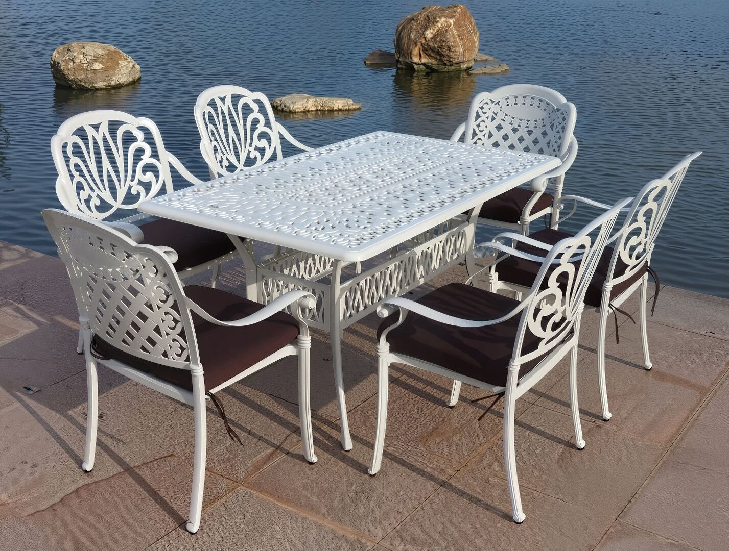 Белая мебель из литого алюминия Rimini 6 white Кит маркет фото 1